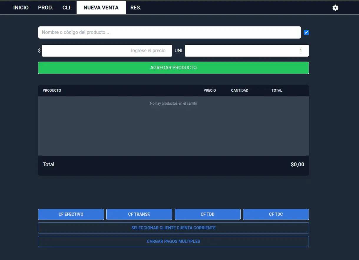 Captura del sistema Tienda Web - software de ventas para negocios